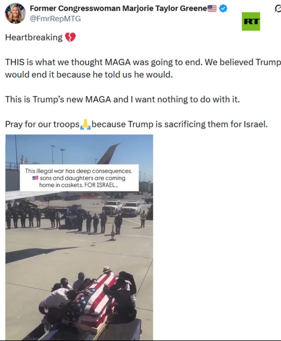 Tangkapan layar postingan pendukung Trump dulu Marjorie