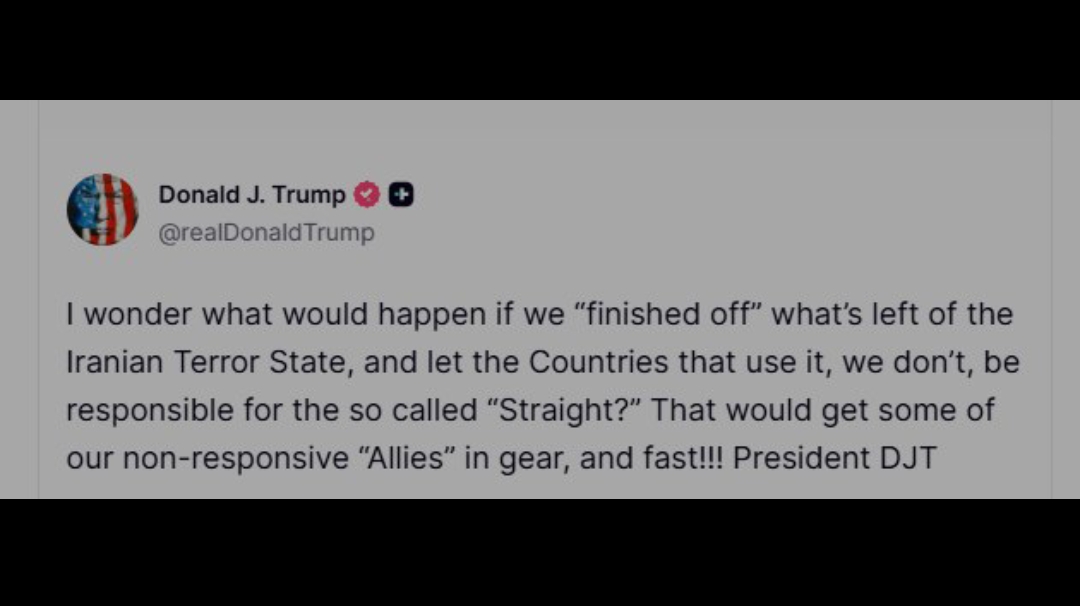 Tangkapan layar postingan Donald Trump di media sosialnya. 