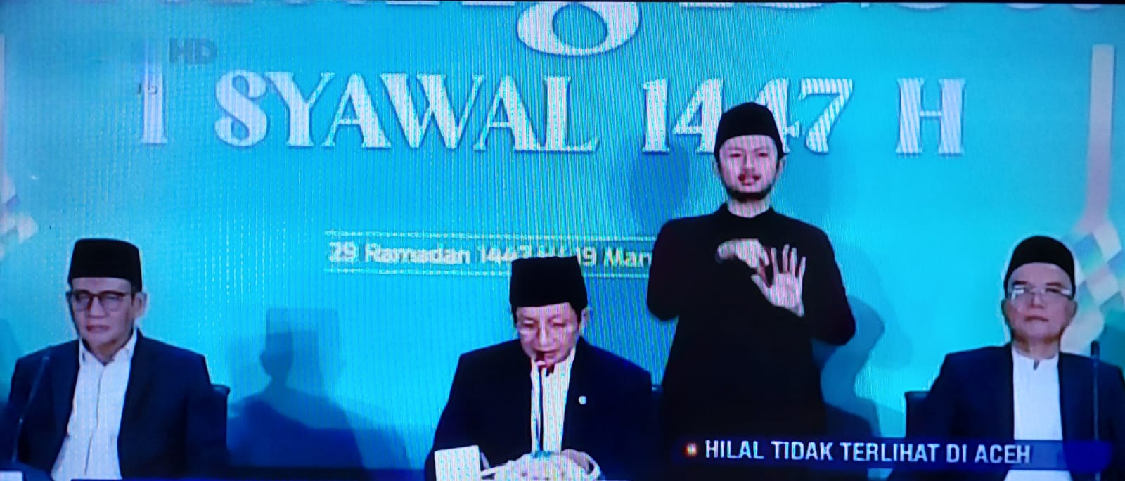 Menteri Agama Nasaruddin Umar mengumumkan penetapan 1 Syawal 1447 Hijriah. (tangkapan layar)