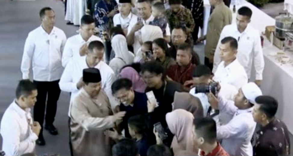 Presiden RI Prabowo Subianto saat mengadakan open house di Istana Negara, Jakarta, pada 31 Maret 2025 lalu.  