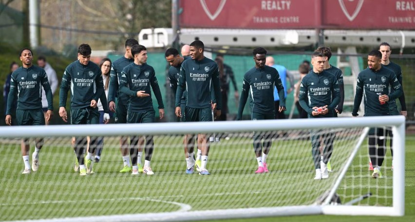 Pemain Arsenal menjalani latihan jelang final Carabao Cup menghadapi Manchester City.