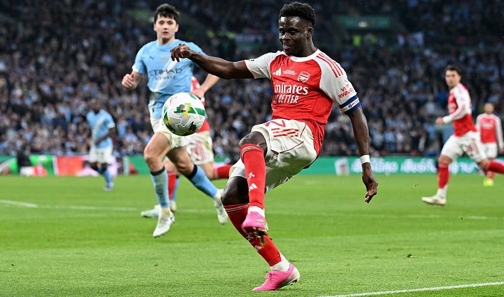 Pemain Arsenal Bukayo Saka dikhawatirkan mengalami penurunan performa.