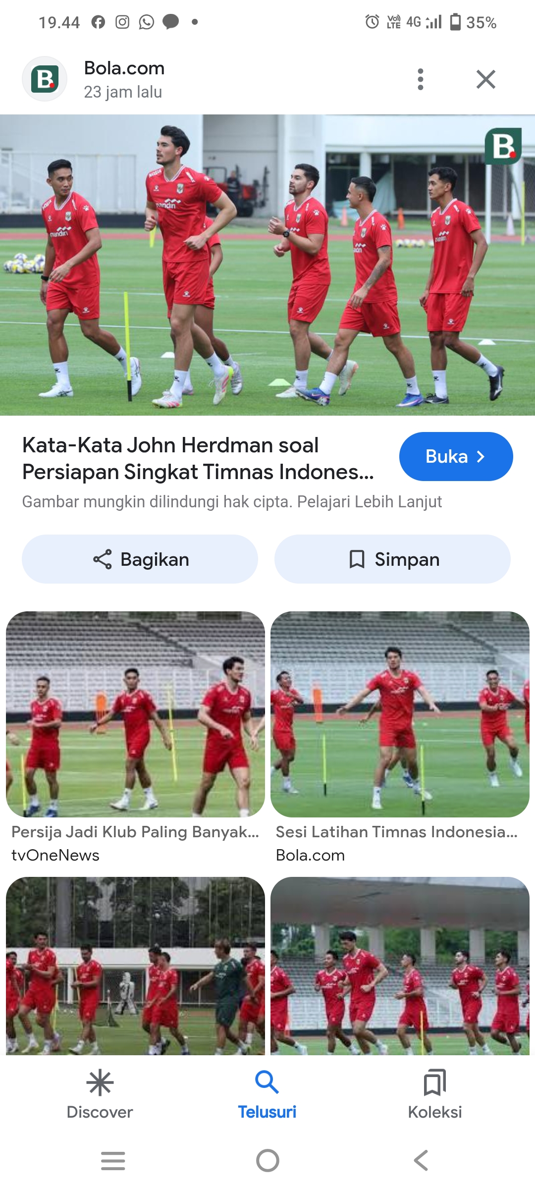 Sejumlah pemain timnas yang sudah ikut sesi latihan 