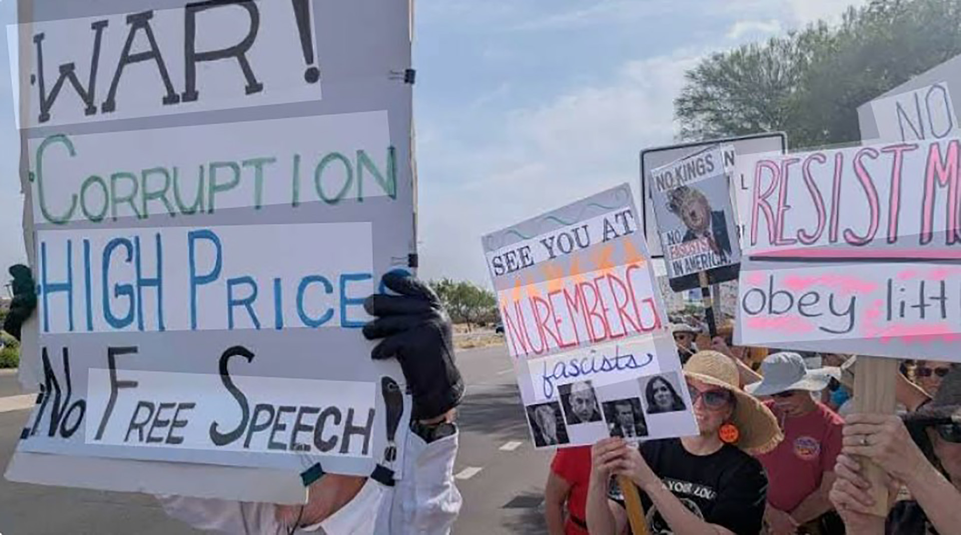 Aksi demo warga Arizona melawan kebijakan Trump soal perang Iran dan biaya hidup yang mencekik rakyat. 