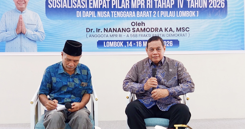 Anggota MPR RI Dr Nanang Samodra melakukan sosialisasi 4 pilar, di Mataram. 