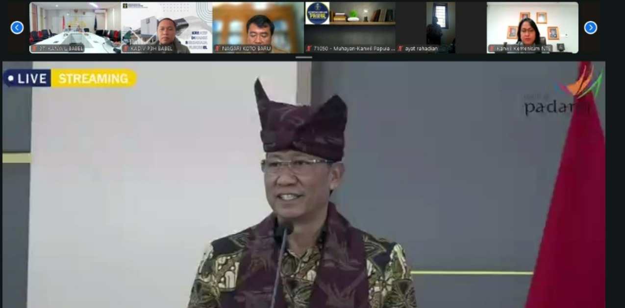 Menteri Hukum Supratman Andi Agtas meresmikan 1.265 Pos Bantuan Hukum (Posbankum) secara daring, disaksikan jajaran Kantor Wilayah Kementerian Hukum NTB.