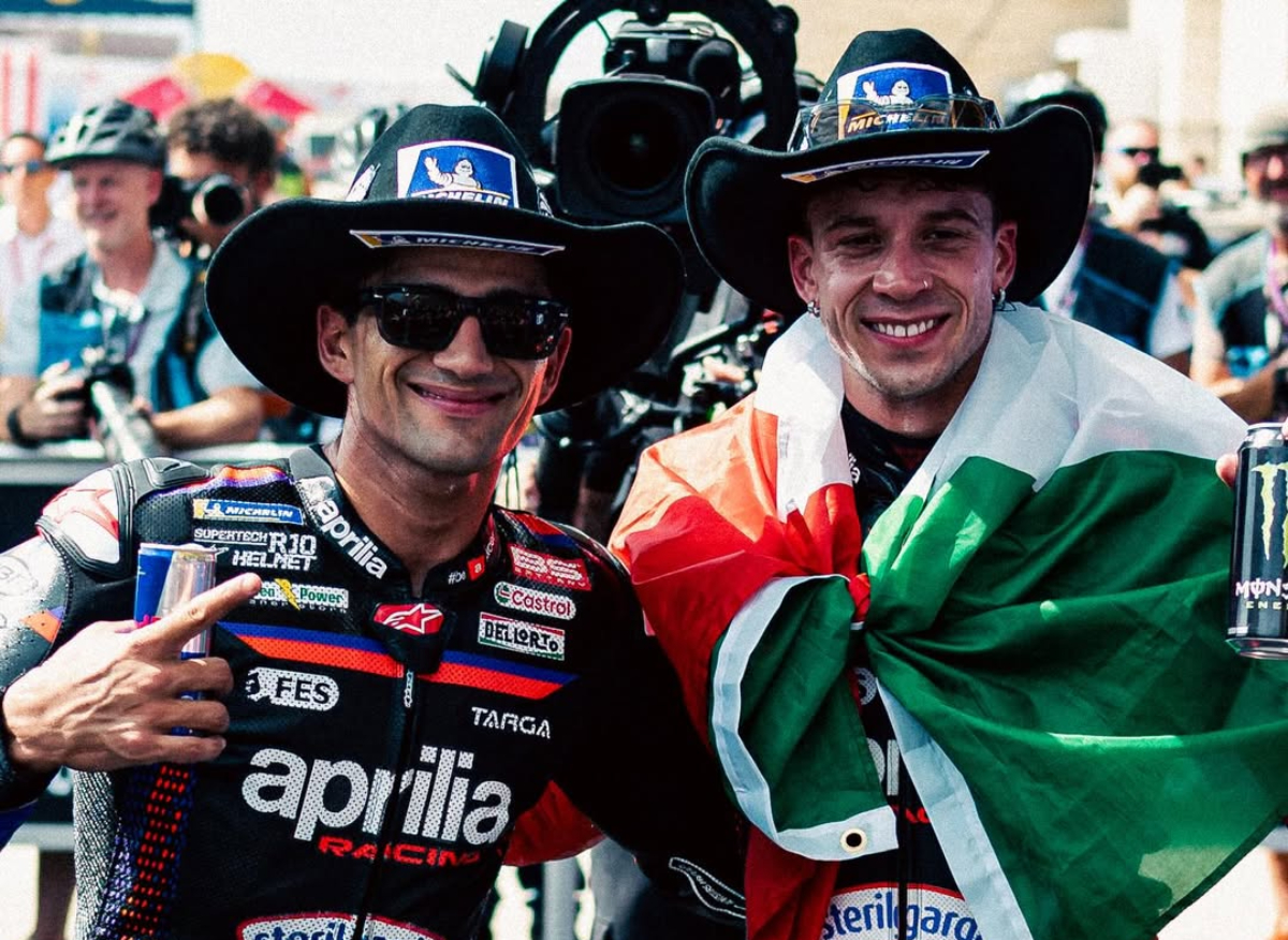 Marco Bezzecchi raih 5 kemenangan beruntun di MotoGP Amerika Serikat. Aprilia dominan, Jorge Martin podium di COTA.