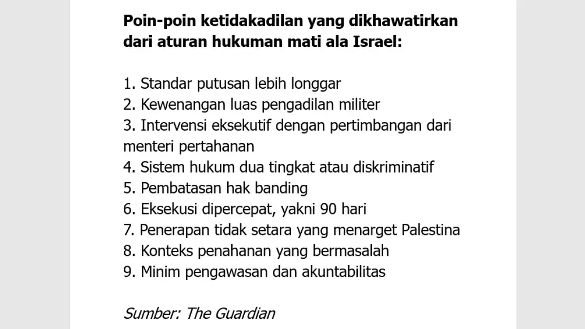 Grafis Hukuman Mati ala Israel.