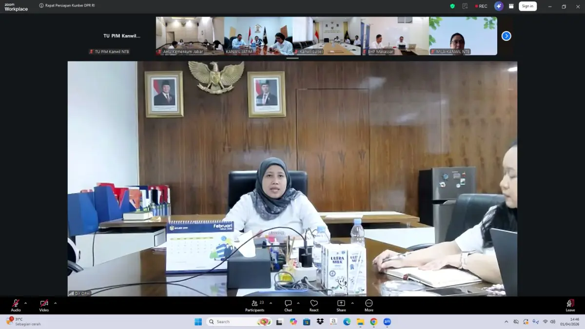 Kanwil Kemenkum NTB ikuti rakor nasional, matangkan persiapan kunjungan DPR RI bahas RUU Hukum Perdata Internasional.