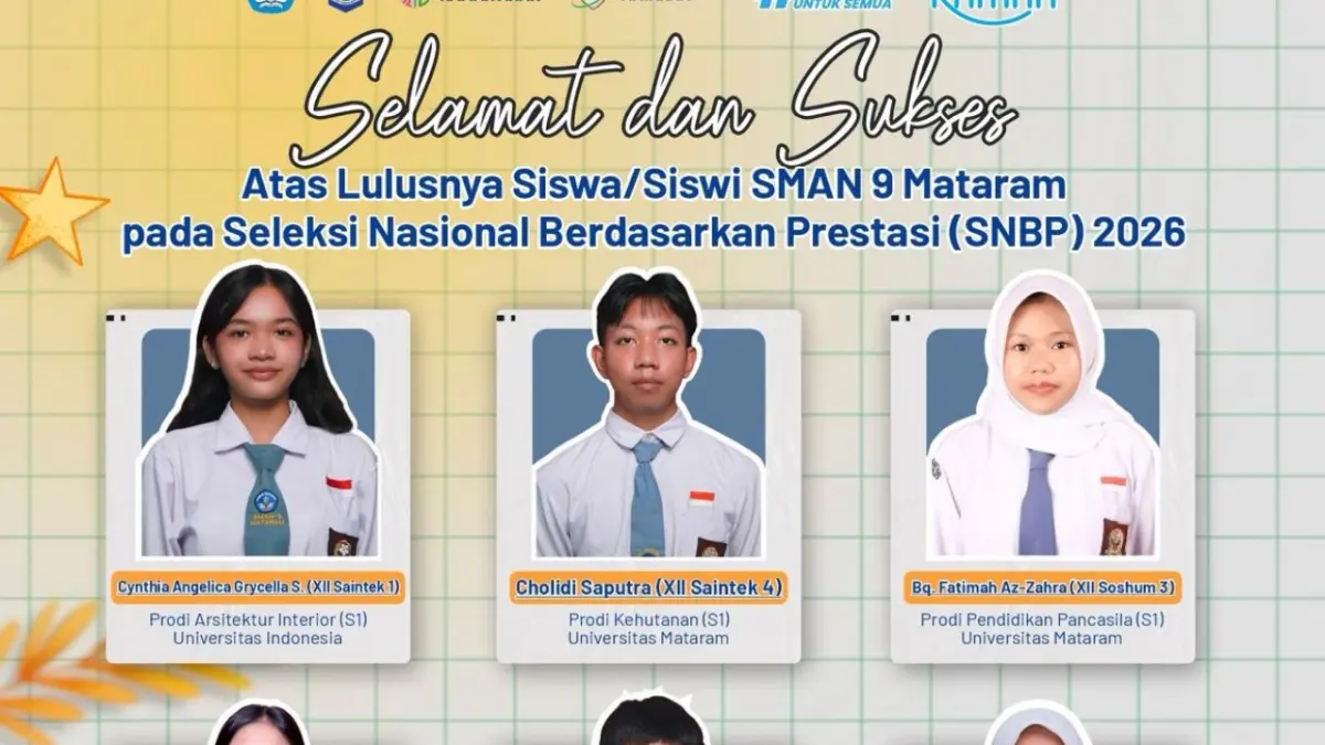 SMAN 9 Mataram kembali menegaskan diri sebagai sekolah yang terus tumbuh dalam kualitas dan prestasi.