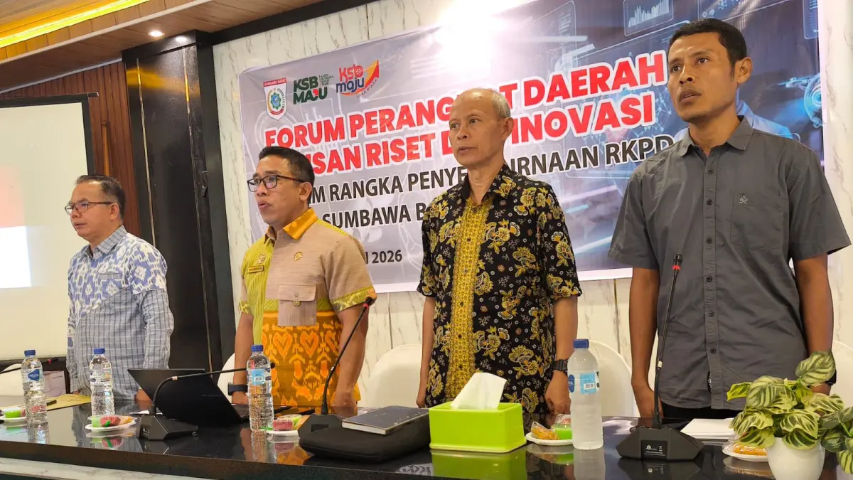 Kepala BRIDA NTB I Gede Putu Aryadi hadir dalam Forum Perangkat Daerah Urusan Riset dan Inovasi Tahun 2026 yang digelar Kabupaten Sumbawa Barat pada Kamis (2/4).