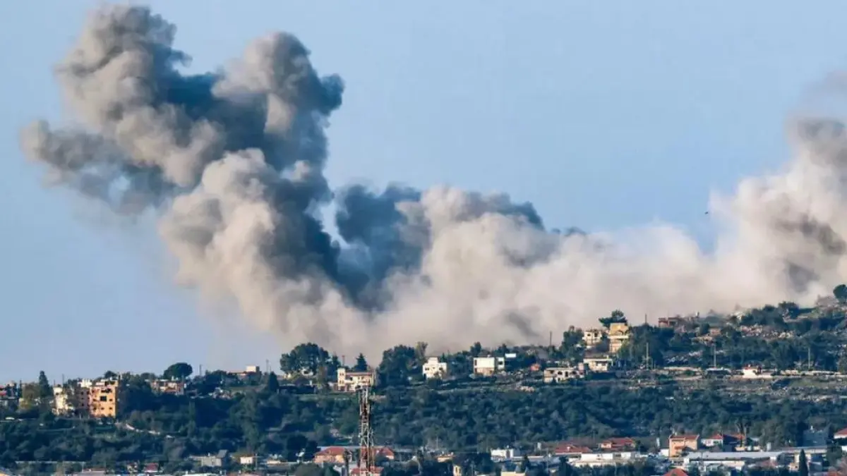 Pertempuran di perbatasan Israel–Lebanon awal pekan ini. (AFP)