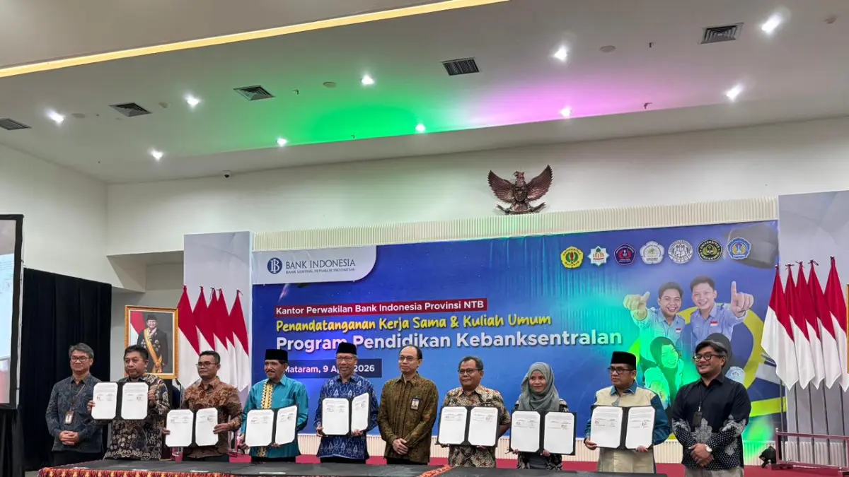 Penandatanganan kerja sama Beasiswa Bank Indonesia 2026 antara Universitas Bumigora dan Bank Indonesia NTB di Mataram.