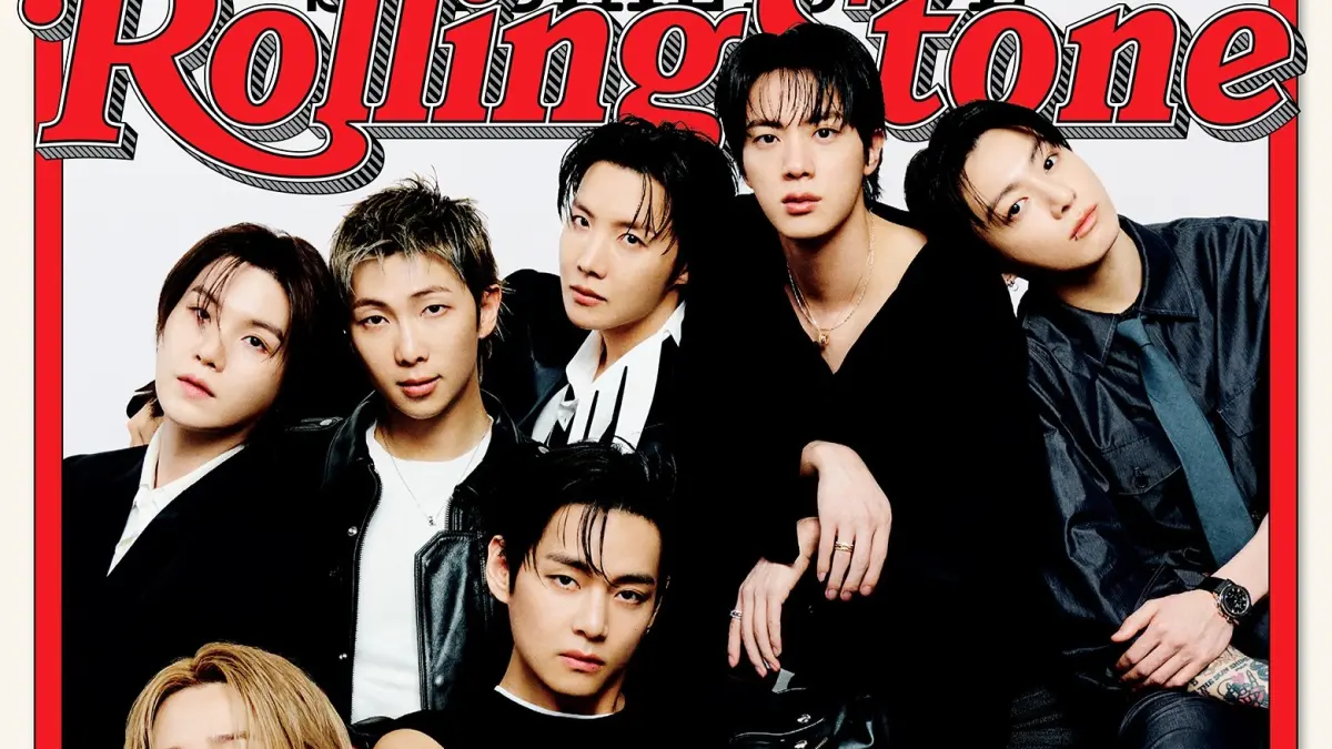 BTS dalam cover majalah musik Rolling Stone. (YTN)