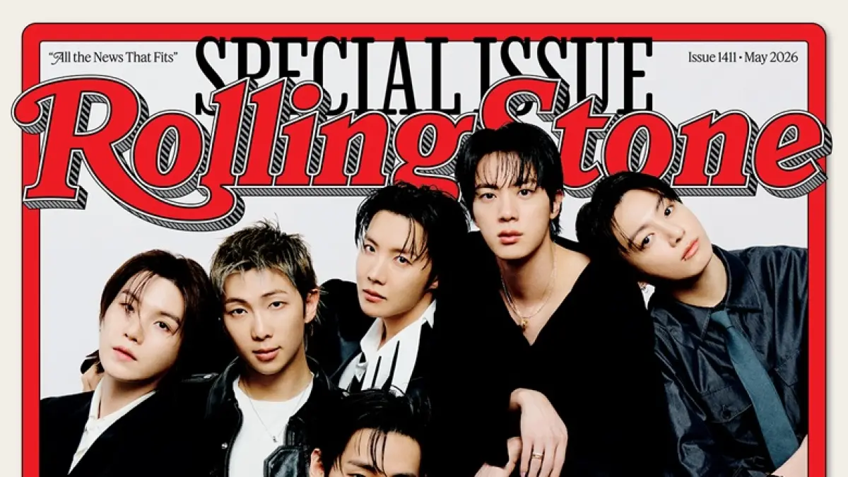 BTS dalam cover majalah musik Rolling Stone. (YTN)