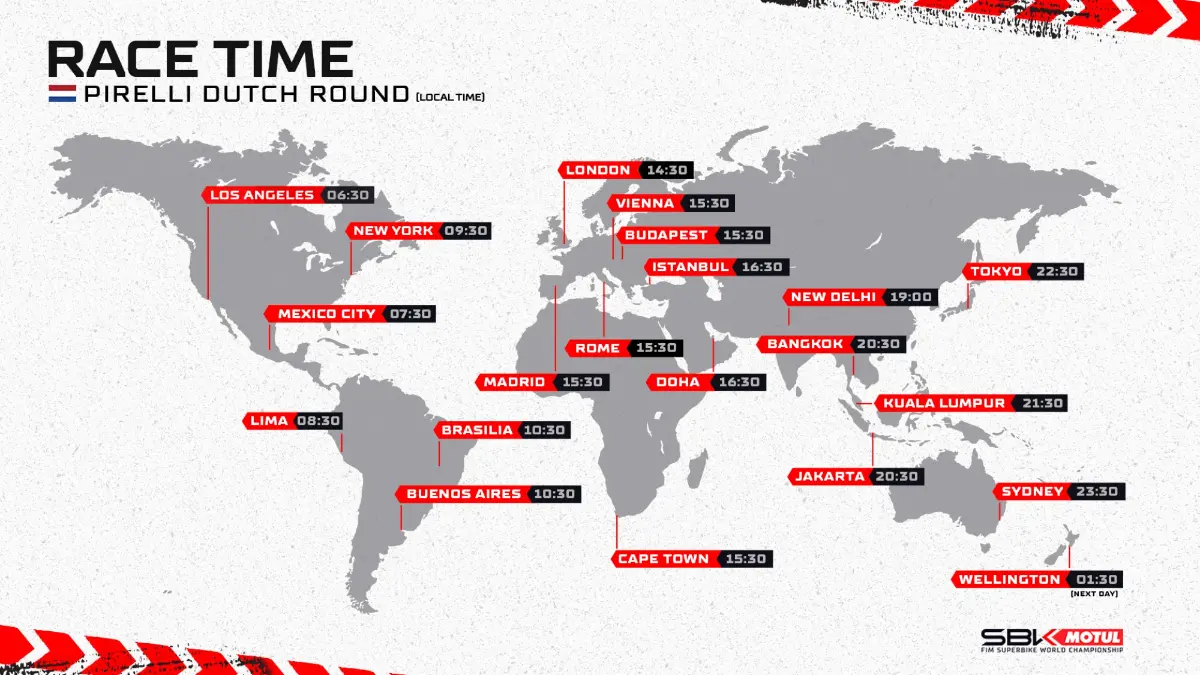 Jadwal lengkap WorldSBK Assen 2026 mulai 17-19 April. Simak jam race, Superpole, dan semua kategori di Sirkuit TT Assen. (worldsbk.com)