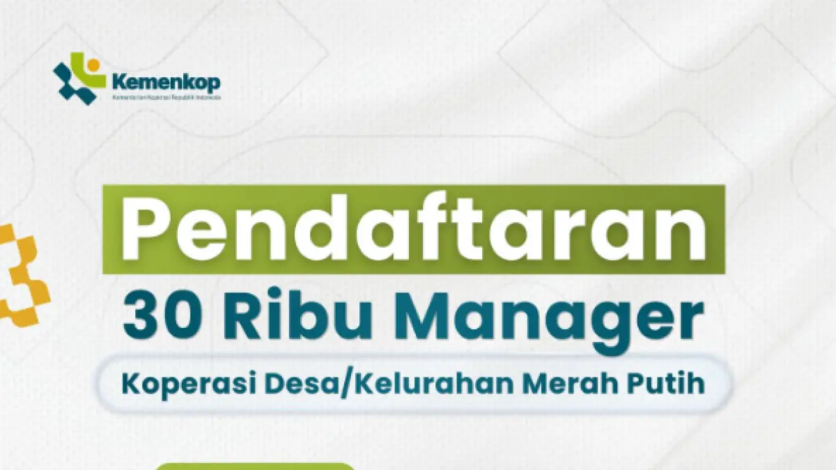 Rekrutmen 30.000 Manajer Koperasi Merah Putih resmi dibuka. Kesempatan emas bagi anak muda berkontribusi membangun ekonomi desa.
