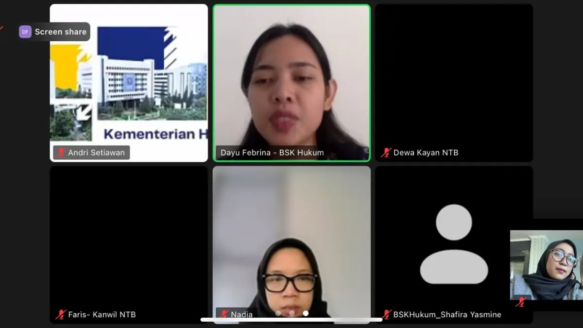 Kanwil Kemenkum NTB mengikuti diseminasi AIEK 2026 secara daring, perkuat kapasitas analisis kebijakan berbasis data di wilayah.