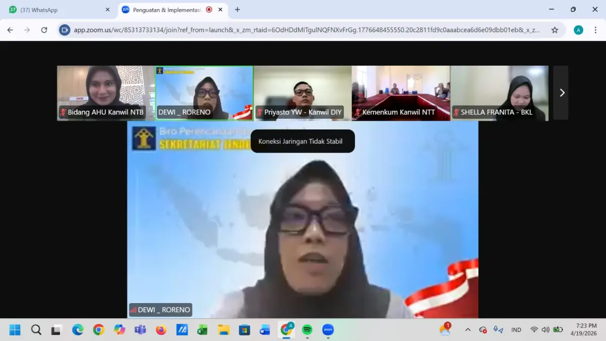 Jajaran Kantor Wilayah Kementerian Hukum Nusa Tenggara Barat mengikuti rapat penguatan pelayanan publik secara daring, komitmen wujudkan layanan digital yang cepat dan adaptif.