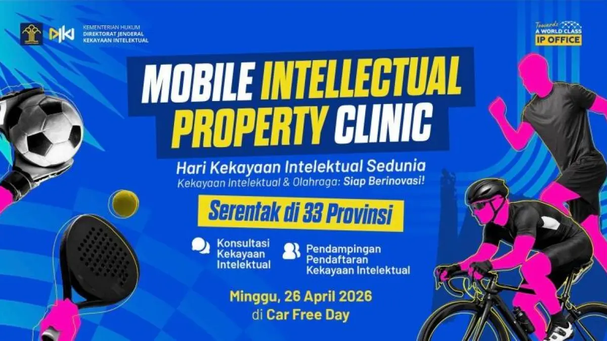 Semarak Direktorat Jenderal Kekayaan Intelektual menggelar CFD serentak di 33 provinsi dalam rangka Hari KI Sedunia 2026 untuk meningkatkan kesadaran masyarakat.