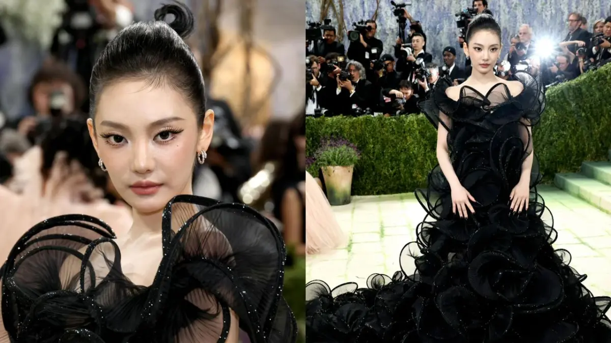 Gaun serba hitam yang dikenakan Ningning aespa, membuat penampilannya di Met Gala 2026 menuai pujian. 