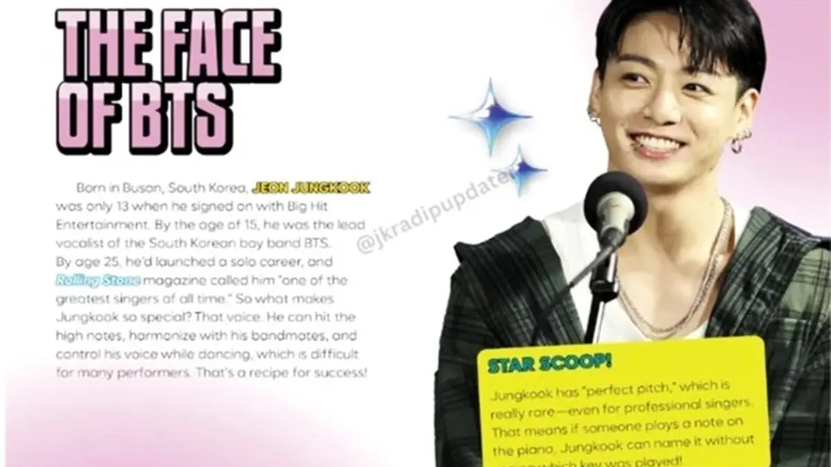 Jungkook BTS jadi artis Korea pertama masuk serial buku pendidikan anak-anak Amerika Serikat.