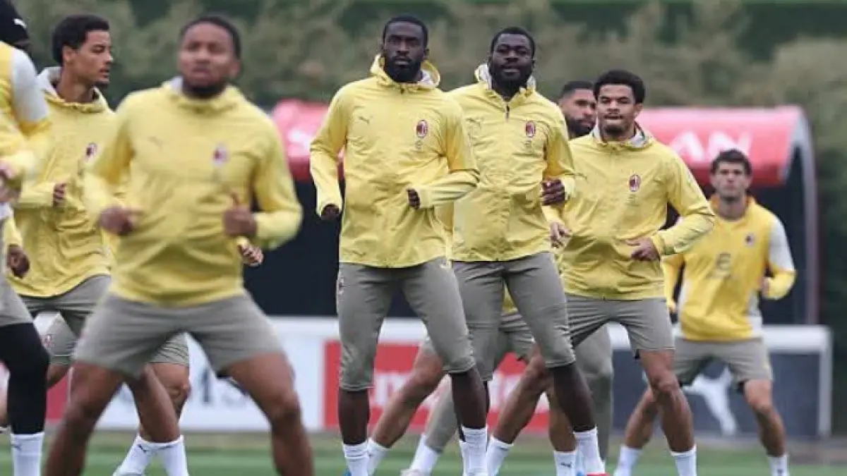 Skuad AC Milan dalam salah satu sesi latihan klub. (Istimewa) 