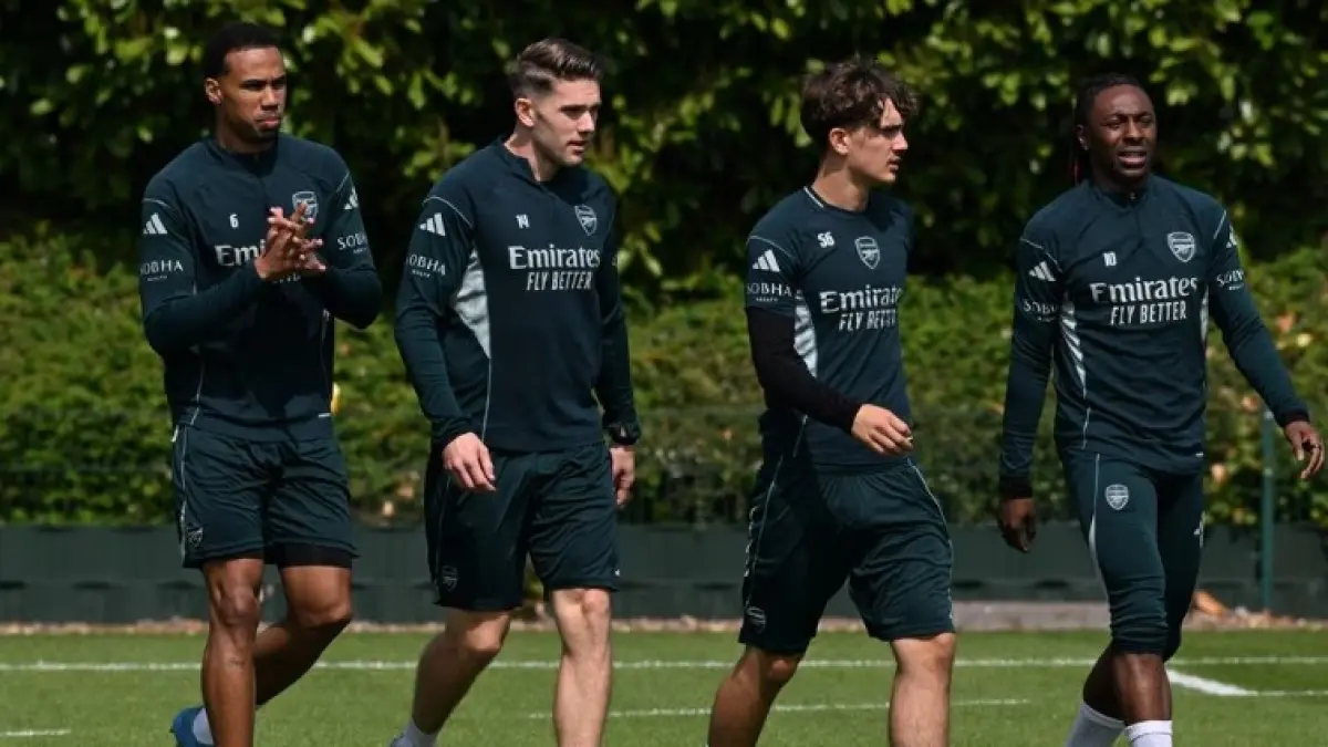 Pemain Arsenal siap tempur kontra West Ham dalam lanjutan Liga Inggris. (ARSENAL.COM)