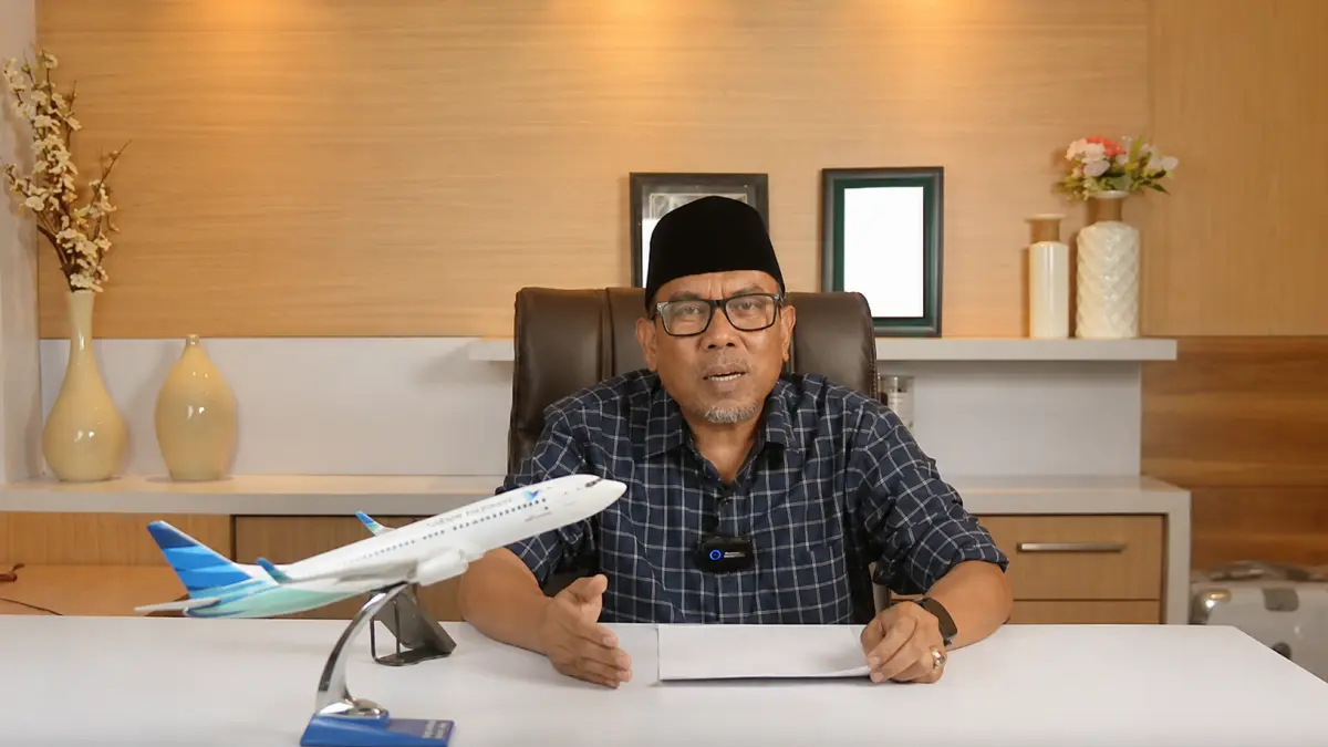 Direktur Muhsinin Tour and Travel H Ahmad Muharis saat memberikan informasi program haji khusus dengan fasilitas VIP dan masa tunggu lebih singkat.
