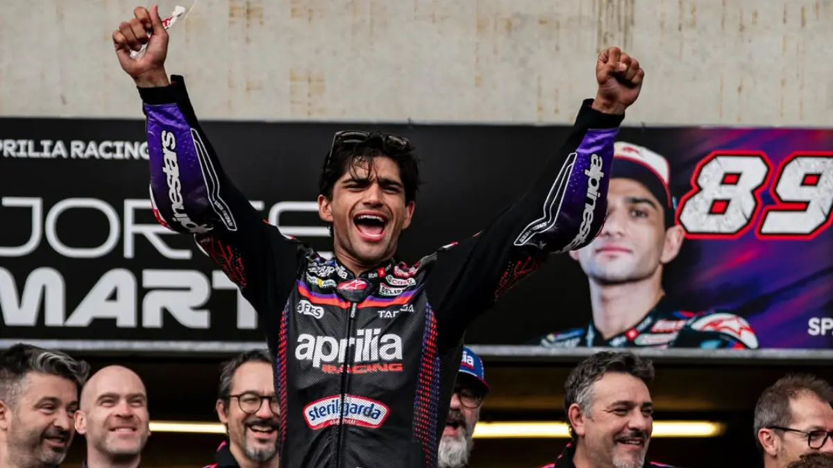 Jorge Martin bangkit dari cedera panjang dan kembali menang di MotoGP Prancis 2026 bersama Aprilia Racing. (Instagram Jorge Martin)