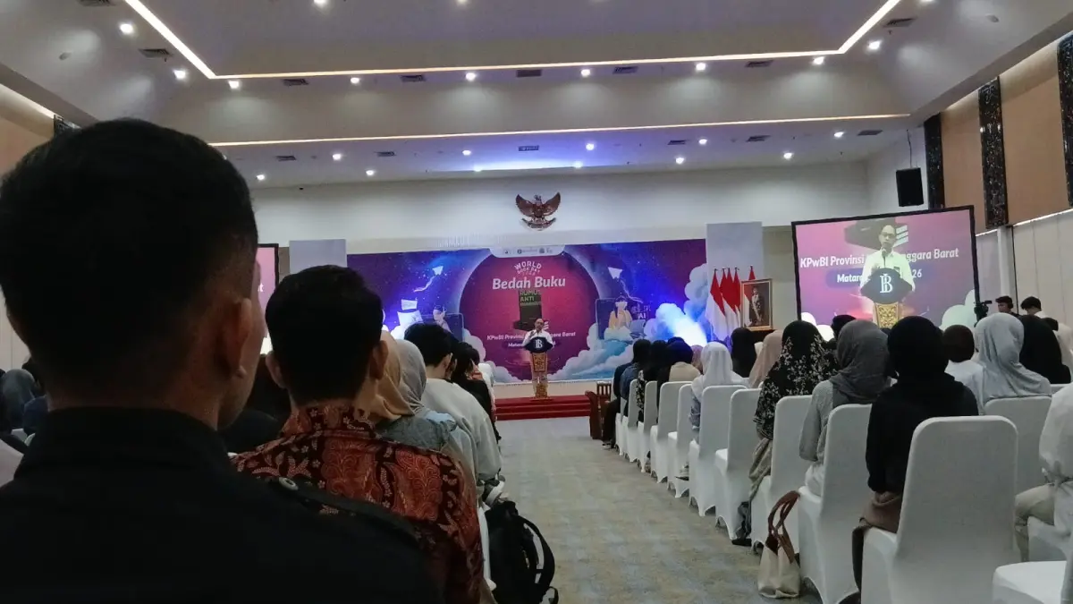 BI NTB Gandeng Rene Suhardono Bedah "Rumus Anti Nganggur" di World Book Day di Gedung Serbaguna BI NTB.