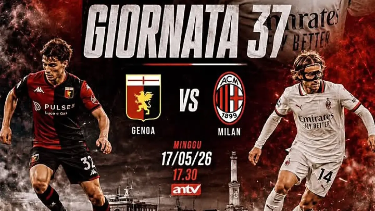 Pekan 37 Serie A mempertemukan Genoa vs AC Milan. (Istimewa) 