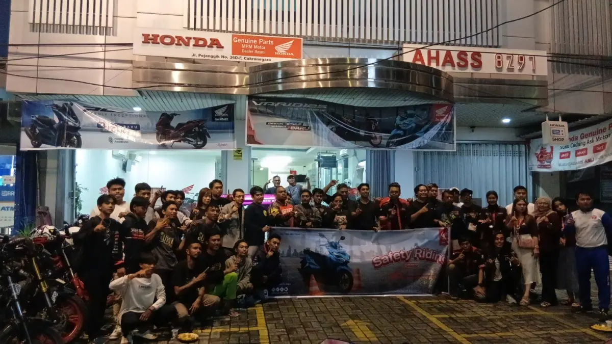 Astra Motor NTB menggandeng komunitas club yang tergabung dalam Paguyuban HALO mendapatkan upgrade keselamatan berkendara di MPM Mataram.