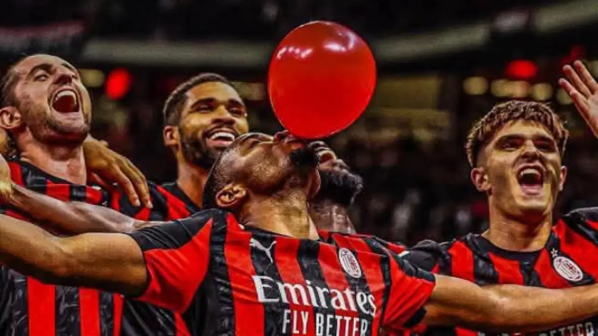 Christopher Nkunku, striker AC Milan yang terkenal dengan ciri khas meniup balon usai mencetak gol. (Istimewa) 