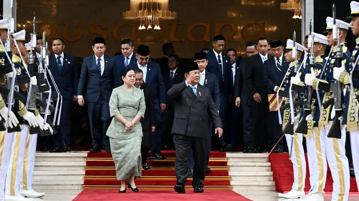Presiden Prabowo Subianto usai menyampaikan pidato Penyampaian KEM PPKF RAPBN Tahun Anggaran 2027 di Ruang Rapat Paripurna Gedung Nusantara MPR/DPR/DPD RI, Jakarta, pada Selasa, 20 Mei 2026. (BPMI Setpres)