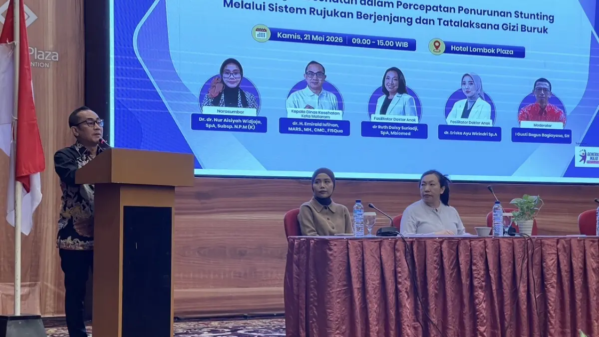 Kepala Dinas Kesehatan Kota Mataram dr. Emirlad Isfihan saat memberi sambutan acara. (ZAD/LOMBOK POST) 