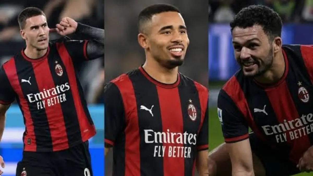 PILIH SATU: Dusan Vlahovic, Gabriel Jesus, dan Goncalo Ramos, tiga striker yang dikaitkan dengan AC Milan. (Istimewa) 