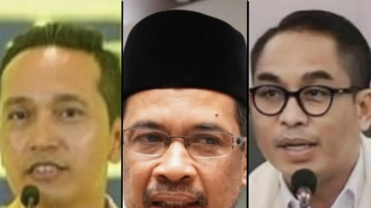 Sekretaris DPD I Golkar NTB Firadz Pariska (kiri), Ketua MPW PKS NTB Yek Agil (tengah), Ketua OKK DPD Gerindra NTB Sudirsah Sujanto (kanan).