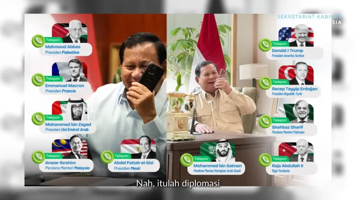 Gambaran diplomasi Presiden Prabowo seperti di dalam video klarifikasi Seskab Teddy.