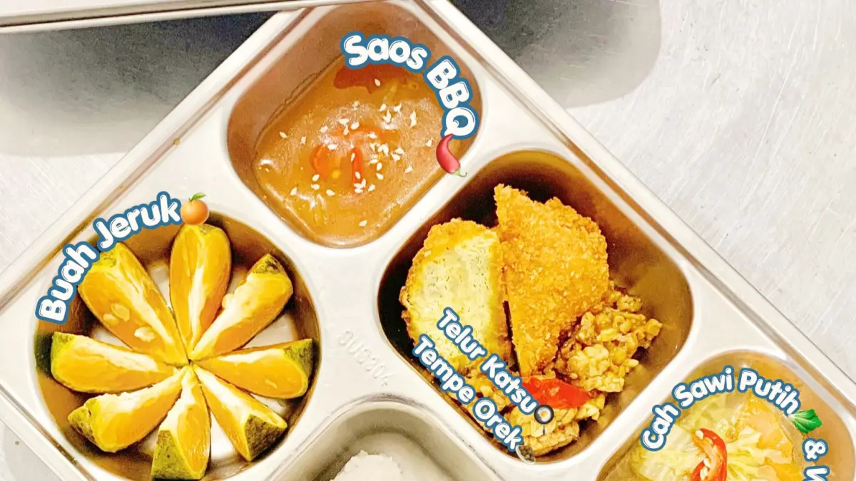 Penampakan menu MBG SPPG Yayasan Batu Emas Karang Bongkot Kamis (4/6). 