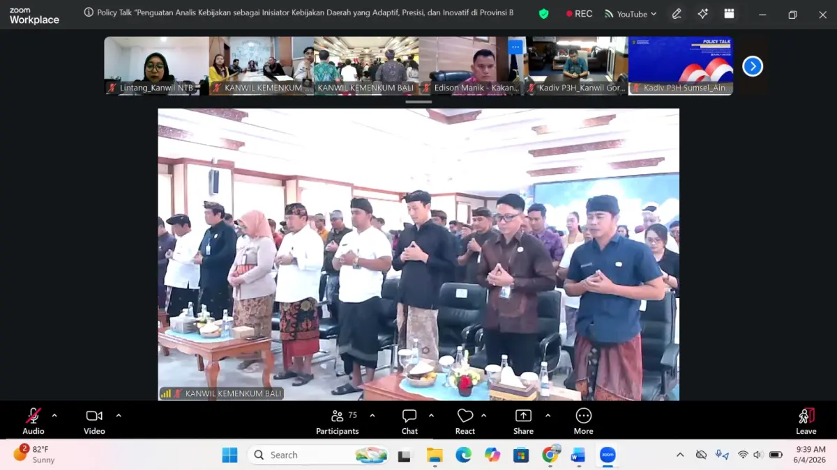 Kanwil Kemenkum NTB mengikuti Policy Talk nasional sebagai upaya memperkuat kapasitas Analis Kebijakan dalam menyusun kebijakan daerah yang adaptif, inovatif, dan berbasis data.