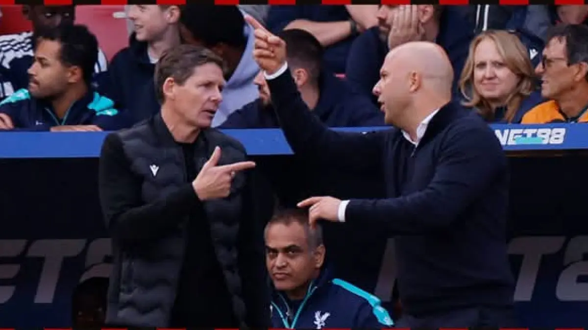 PILIH SATU: Oliver Glasner dan Arne Slot, dua calon pelatih AC Milan. (Istimewa) 