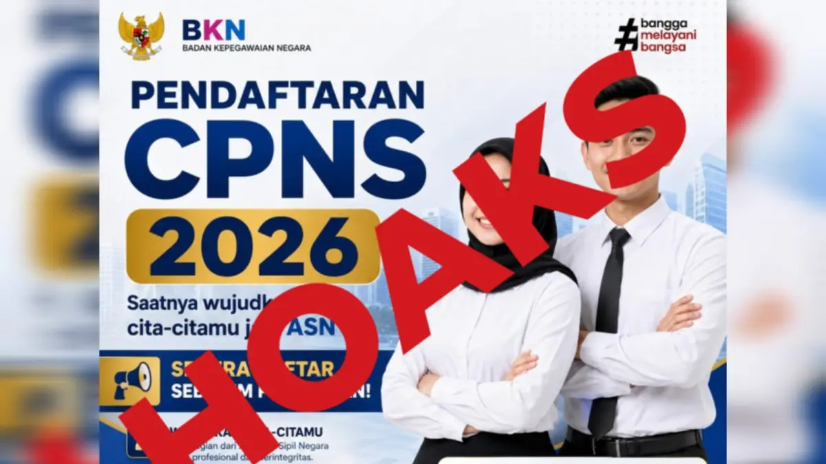 Inilah poster pendaftaran CPNS 2026 yang dikonfirmasi hoaks oleh BKN. (IST/LOMBOK POST)