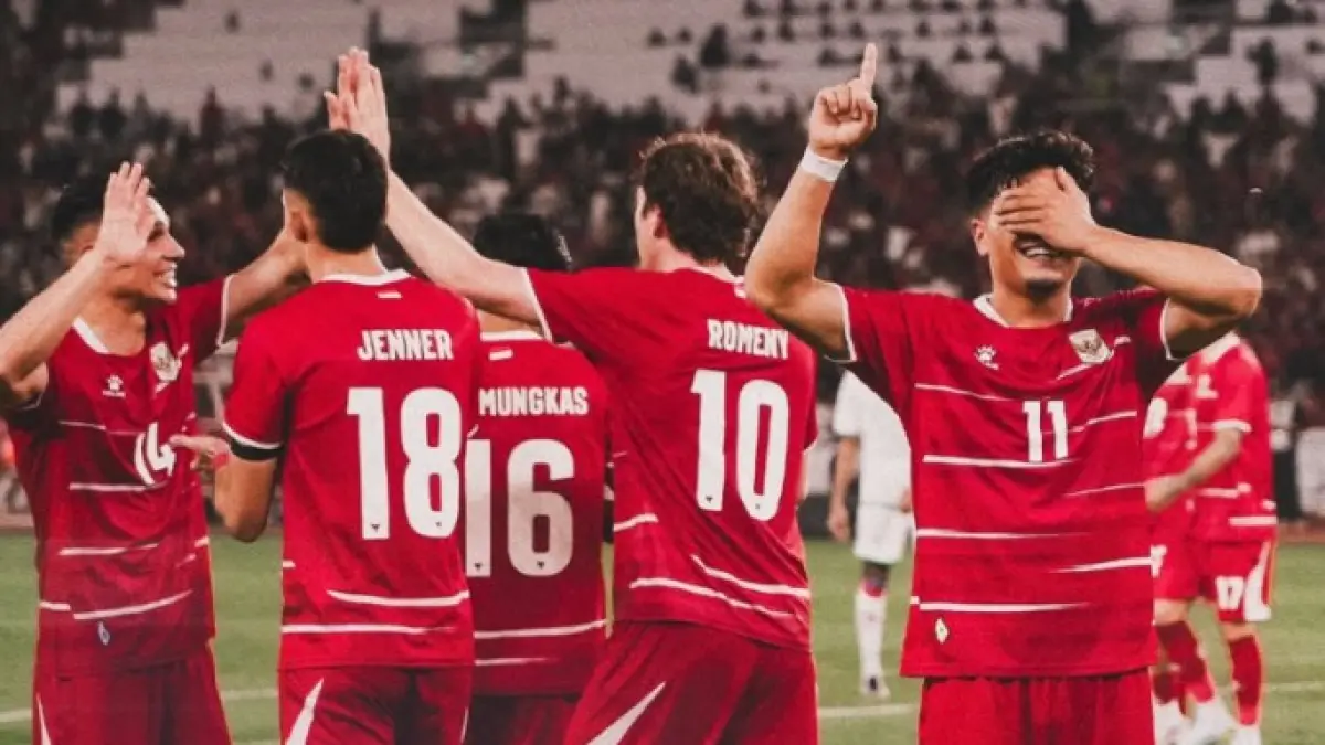 FIFA MATCHDAY: Pemain Timnas Indonesia merayakan gol usai membobol gawang Oman, Jumat (5/6) lalu. Malam ini (9/6) Timnas Indonesia akan kembali melakoni FIFA Matchday melawan Mozambik di SUGBK. (IG TIMNAS)