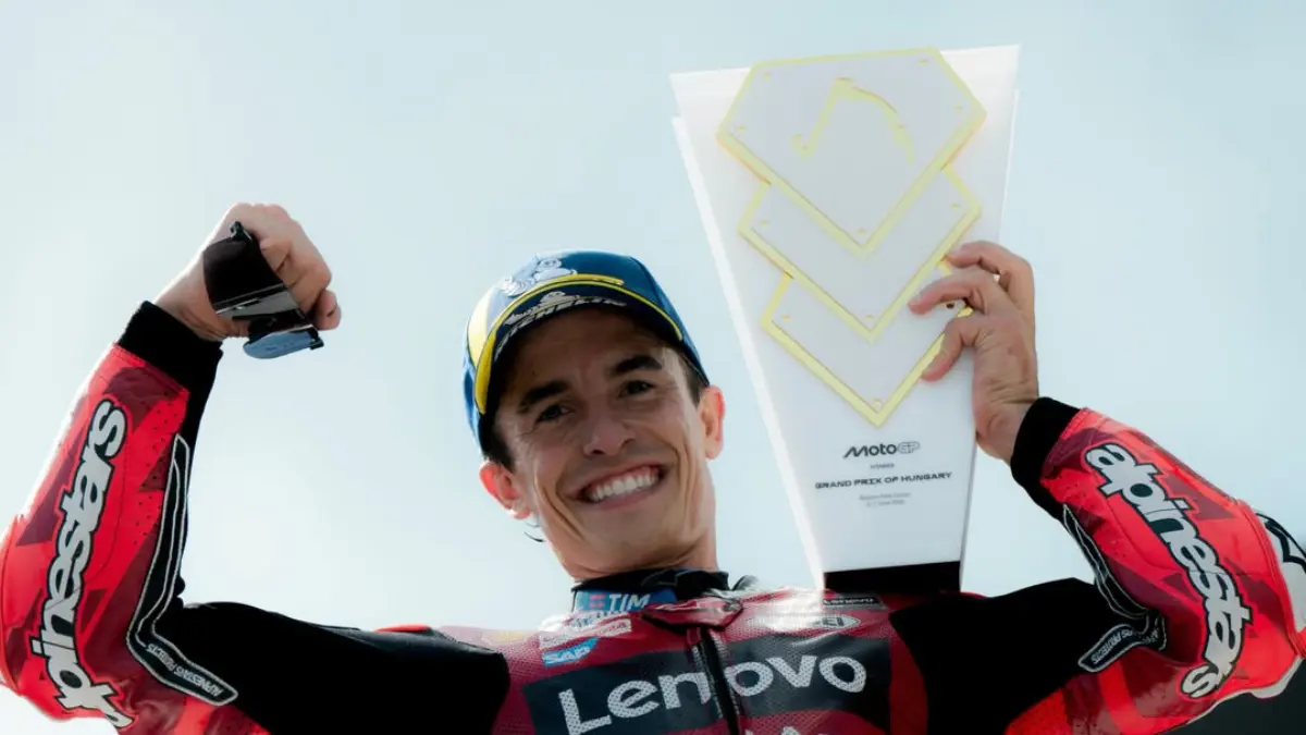 Marc Marquez memangkas selisih menjadi 72 poin dari Marco Bezzecchi usai menang di GP Hungaria. Peluang juara MotoGP 2026 kembali terbuka. (Instagram Marc Marquez)