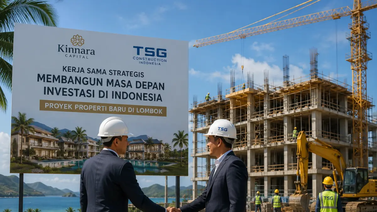 Ilustrasi kerja sama Kinnara Capital dan PT TSG Construction Indonesia dalam pengembangan proyek properti baru di Lombok.