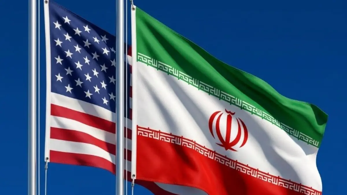 Ilustrasi bendera AS dan Iran.  (Generated Gemini Ai)