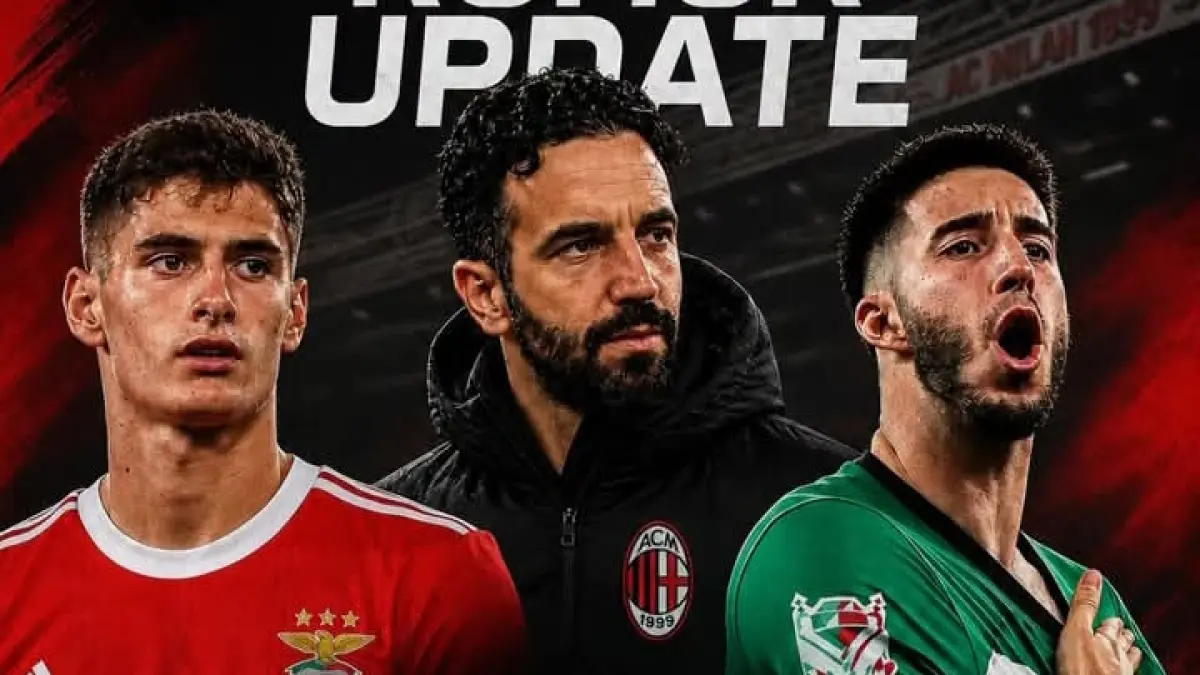 SIAP BAWA GERBONG: Ruben Amorim dan dua pemain yang siap diboyong ke AC Milan. (Istimewa) 