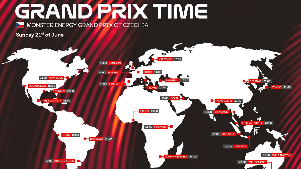 Jadwal MotoGP Ceko 2026 di Brno lengkap dari FP1, kualifikasi, Sprint Race hingga balapan utama Minggu pukul 19.00 WIB. (motogp.com)