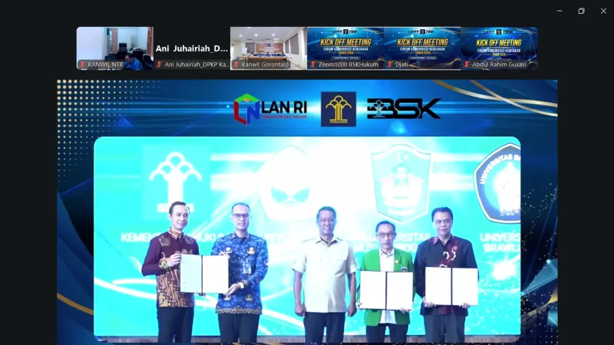 Kanwil Kemenkum NTB mengikuti Kick Off Meeting Forum Komunikasi Kebijakan 2026 untuk memperkuat sinergi penyusunan kebijakan berbasis bukti.